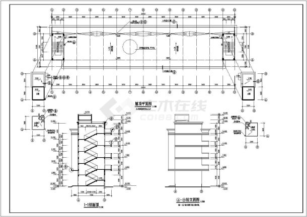 某多层宿舍楼建筑设计CAD方案图-图二