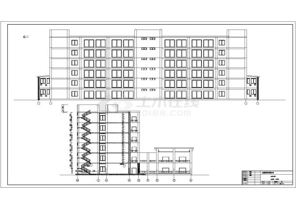 某地大学教学楼建筑施工图（共12张）-图二