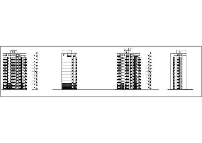 某小区点式小高层建筑cad设计图_图1