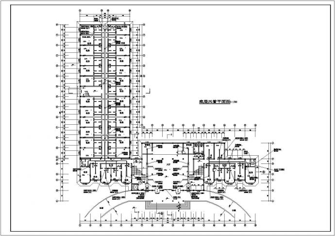 某多层经典宾馆中央空调设计CAD布置图_图1