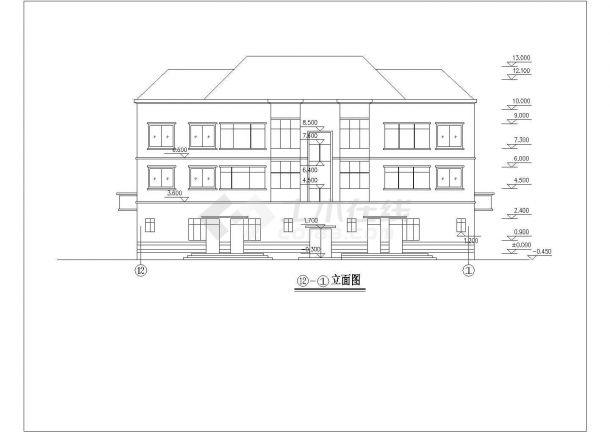 【上海】某三层别墅建筑设计施工图-图二