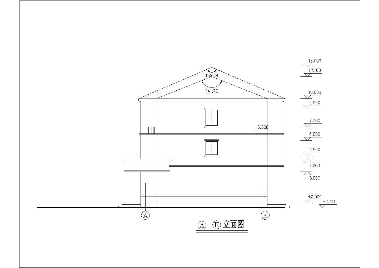 【上海】某三层别墅建筑设计施工图