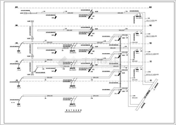某地四层大楼电气CAD布置图-图二