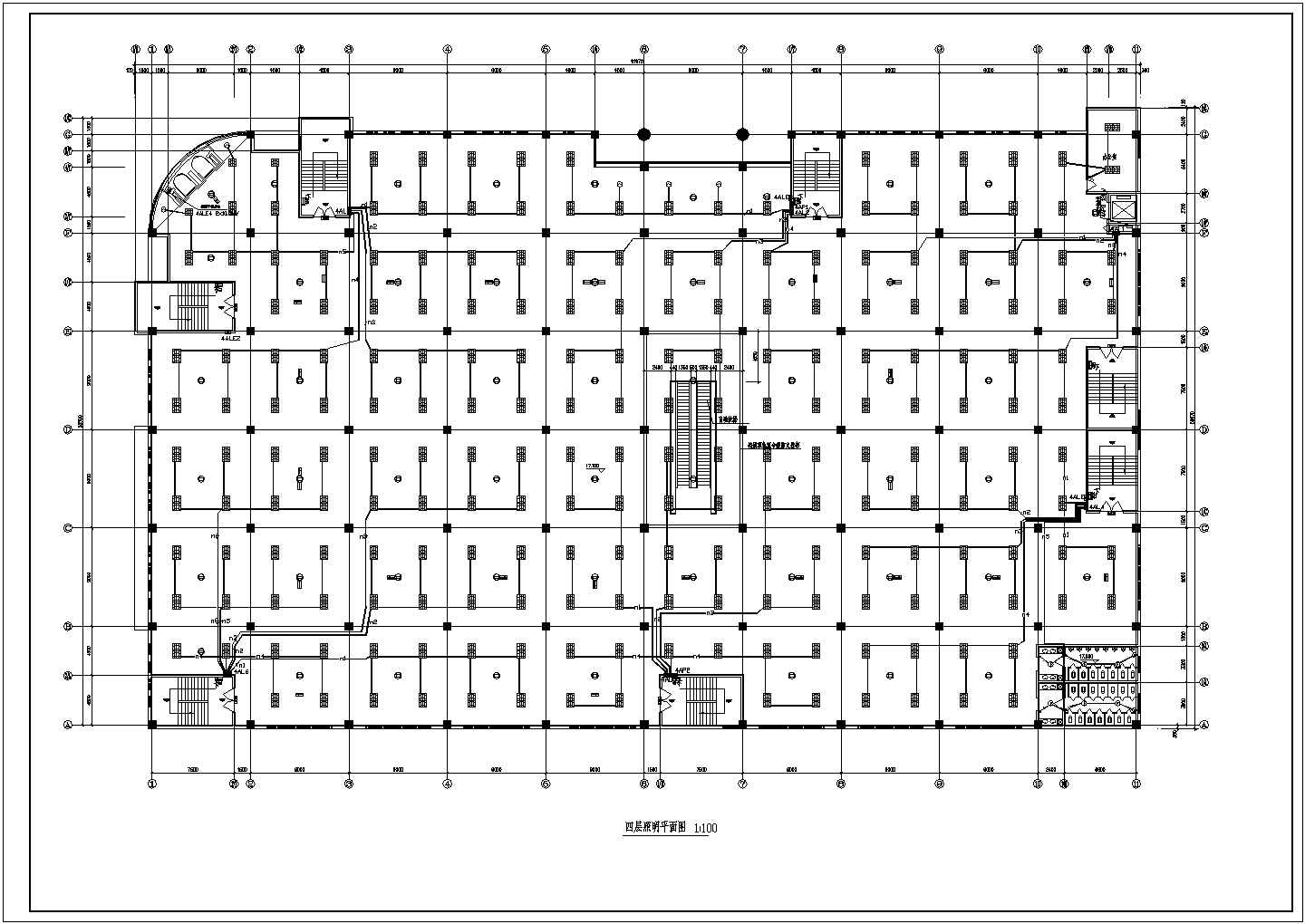 某地四层大楼电气CAD布置图