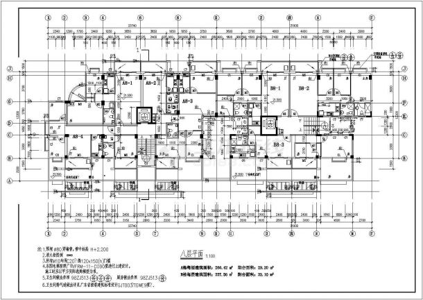 某地高层商住楼建筑CAD示意图-图二