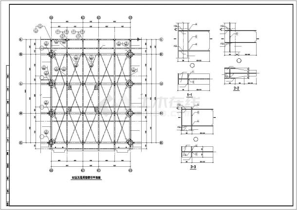 五星酒店22米转换桁架上托六层结构施工图-图二