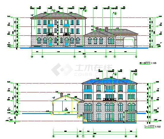 二层法式别墅建筑设计施工图-图二