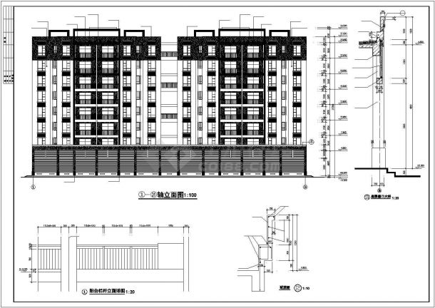 某市花园小区多层住宅楼建筑设计图-图二