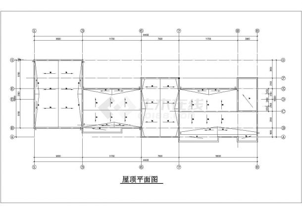 某三层办公楼建筑方案设计CAD图-图一