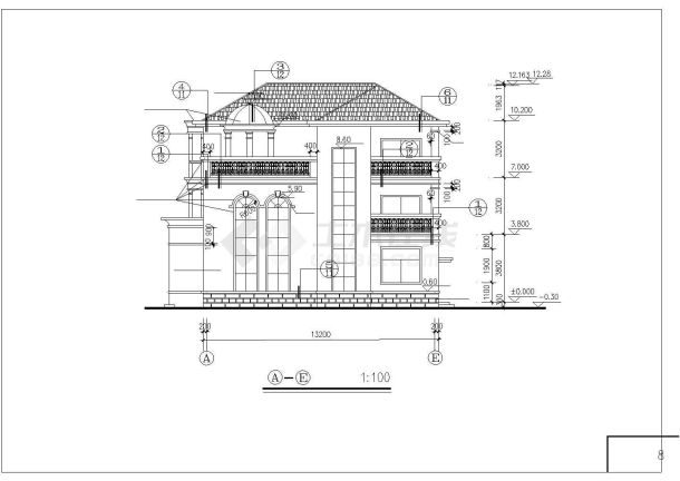 【陕西】某地私人别墅建筑设计施工图-图一