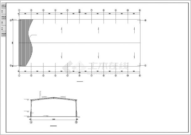 30m跨单层门式钢架结构厂房施工图（含建施）-图二