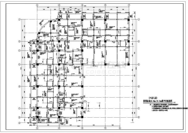 商业大厦框架结构设计CAD参考图-图二