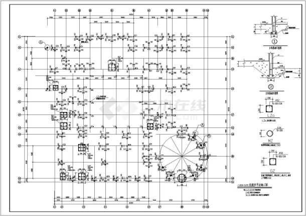 某框架结构幼儿园建筑结构图-图一