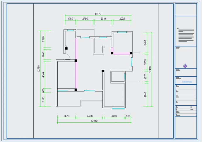 传统中式三室两厅室内装修施工图（含效果图）_图1