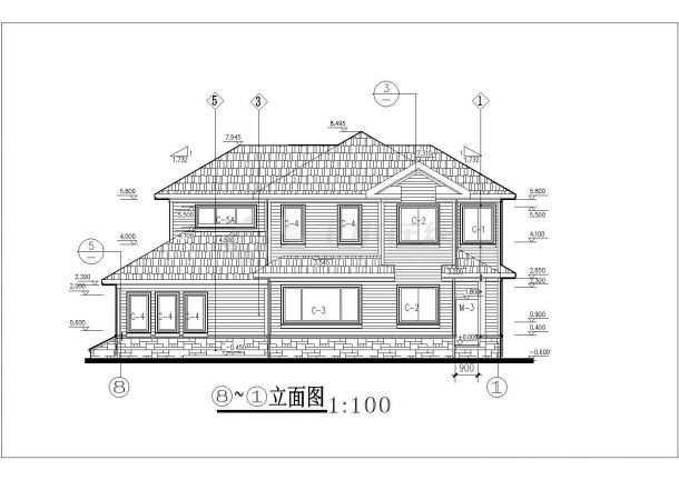 【南通】某地小型别墅建筑设计施工图-图二