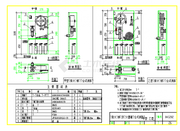 室内消防栓箱原版CAD文件-图二