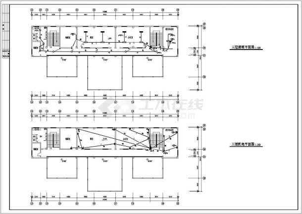 三层剧院大楼电气CAD示意图-图二