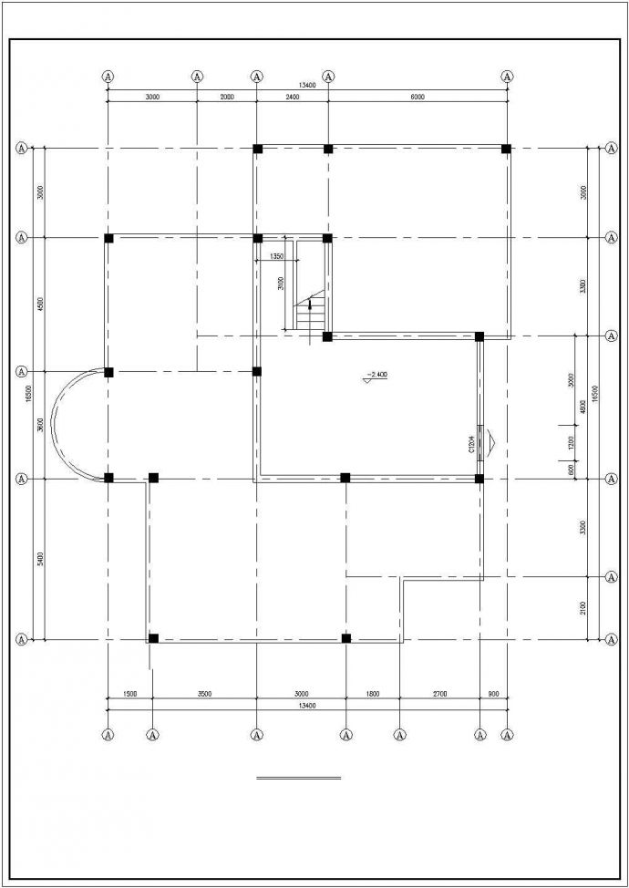 高档花园别墅建筑CAD示意图_图1