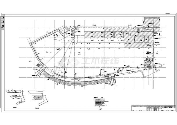 【大连】多层框架结构“W”形体育教研基地建筑施工图-图一