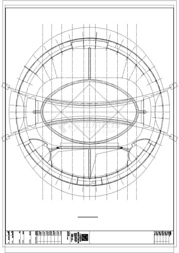【河北】三层框架结构拱形体育馆建筑施工图-图二
