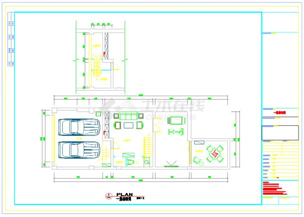 中式风格别墅室内装修设计CAD施工图（含效果图）-图一