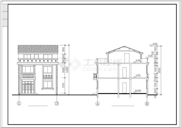 【台州】乡村小别墅建筑设计方案图纸-图一