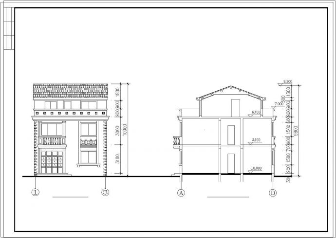 【台州】乡村小别墅建筑设计方案图纸_图1