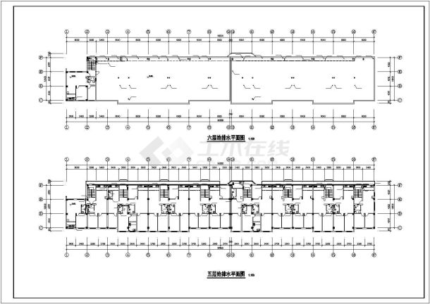 某市中心街商住楼建筑给排水施工图-图二