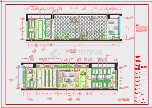欧式小资生活迷你公寓CAD施工图（含效果图）-图二