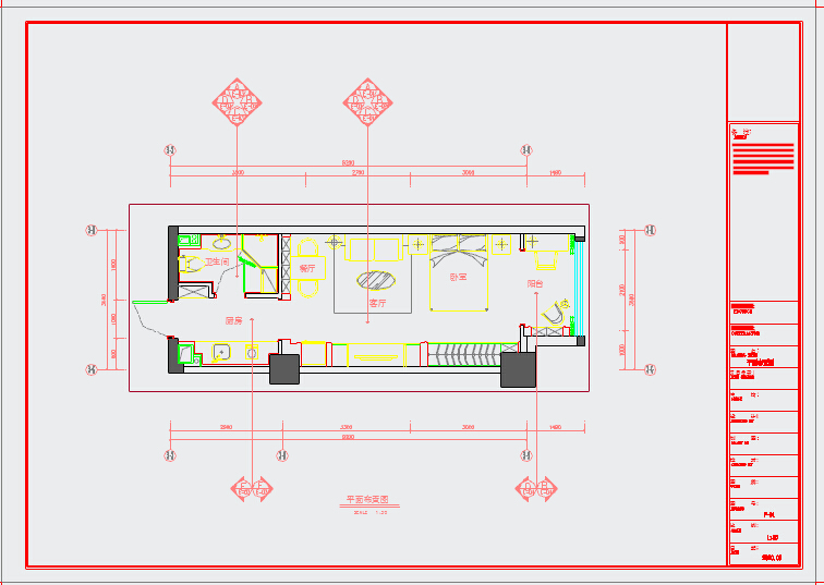 欧式小资生活迷你公寓CAD施工图（含效果图）