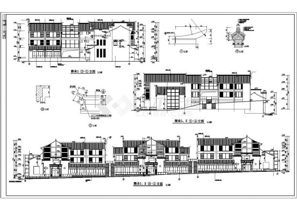 【扬州】某商业街全套建筑设计施工图-图一