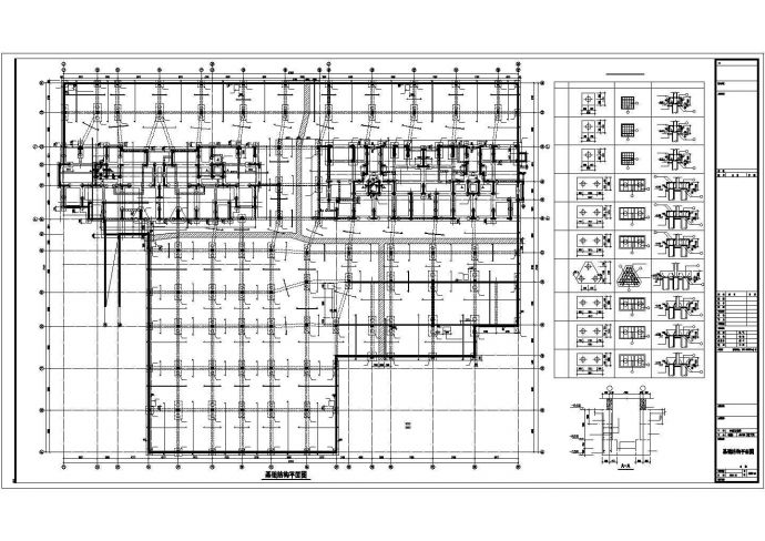 某商场人防地下车库结构CAD布置图_图1