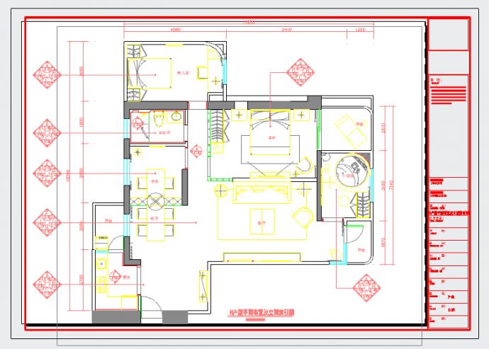 [广州]三居室典雅温馨中型室内CAD施工图_图1