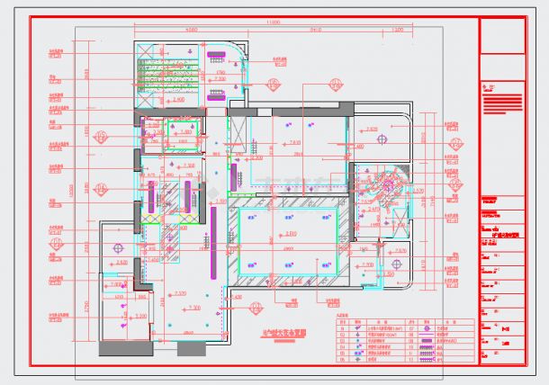 [广州]三居室典雅温馨中型室内CAD施工图-图二