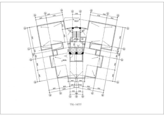 精品户型2012年高档商业住宅楼建筑设计施工CAD图_图1