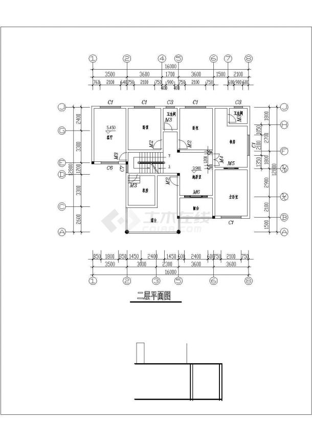 【河南】某地两层别墅建筑施工总图-图二