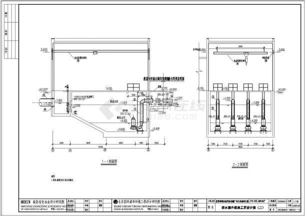 污水厂提升泵房建筑CAD施工示意图-图二