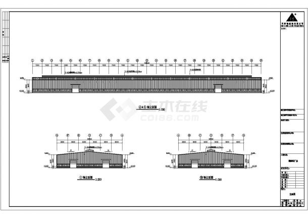 某地区一套厂房钢结构cad建筑图（共10张）-图二