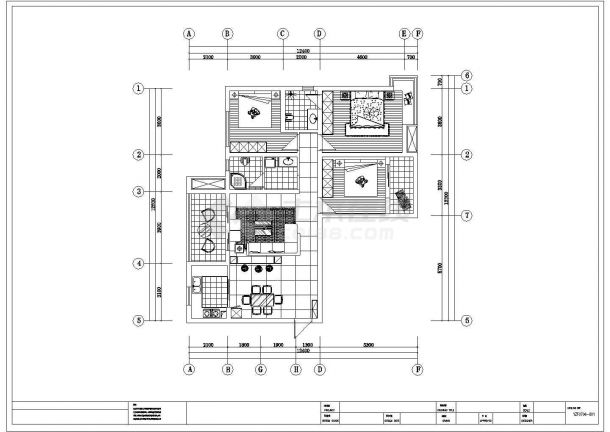 某住宅公寓简欧风格小户型建筑设计CAD图-图二