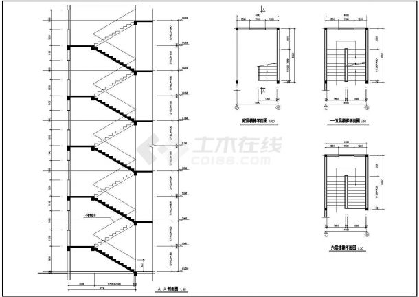 某地六层大型商业城建筑施工图-图一