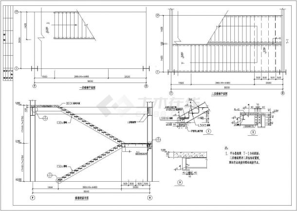 某地区钢架车间CAD建筑图（含建筑图说明）-图二