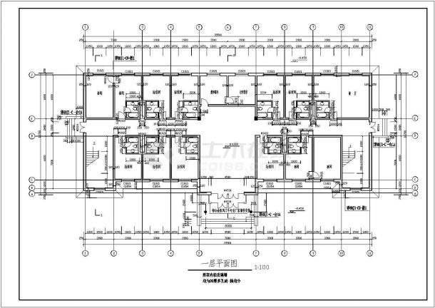 某城市多层度假村建筑cad详图-图二