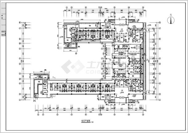 某四层医院病房楼建筑设计方案CAD图-图一