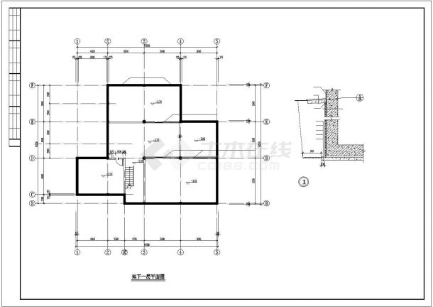 小型别墅建筑施工CAD套图-图一