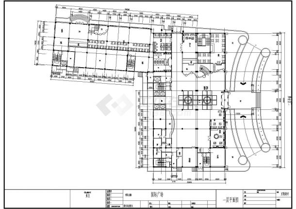 某地三层国际广场建筑CAD图-图二