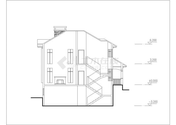 【西安】某地别墅建筑设计施工图纸-图一