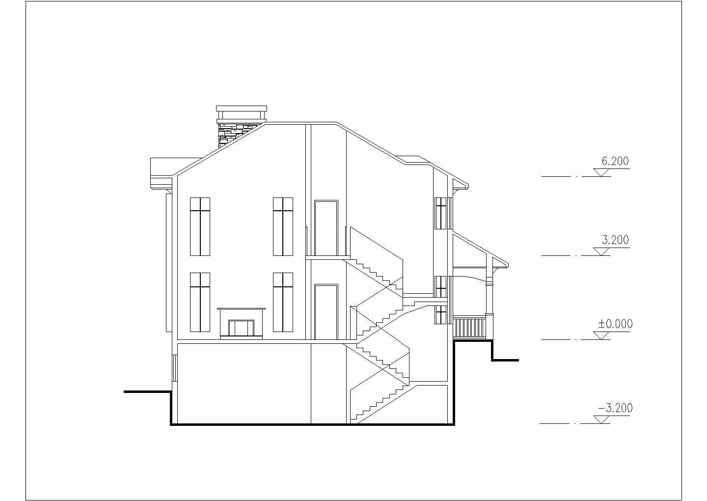 【西安】某地别墅建筑设计施工图纸
