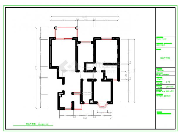 现代三居室内装修设计施工图（含效果）-图二
