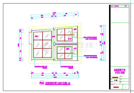 KTV俱乐部总统房卫生间装饰设计施工图-图二
