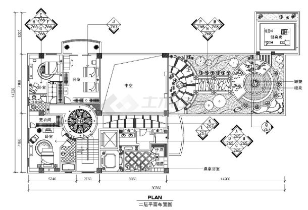别墅欧式情怀装饰设计施工CAD图-图二